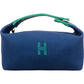 Hermès Blue Canvas Bride-a-Brac Case Toiletry Bag