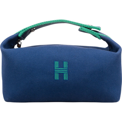 Hermès Blue Canvas Bride-a-Brac Case Toiletry Bag