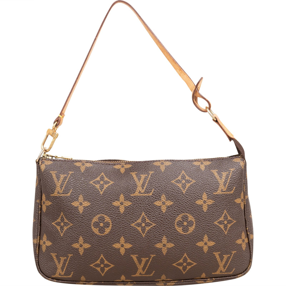 Louis Vuitton Monogram Canvas Pochette Accessoires aus Canvas und Vachetta-Leder – Vorderansicht