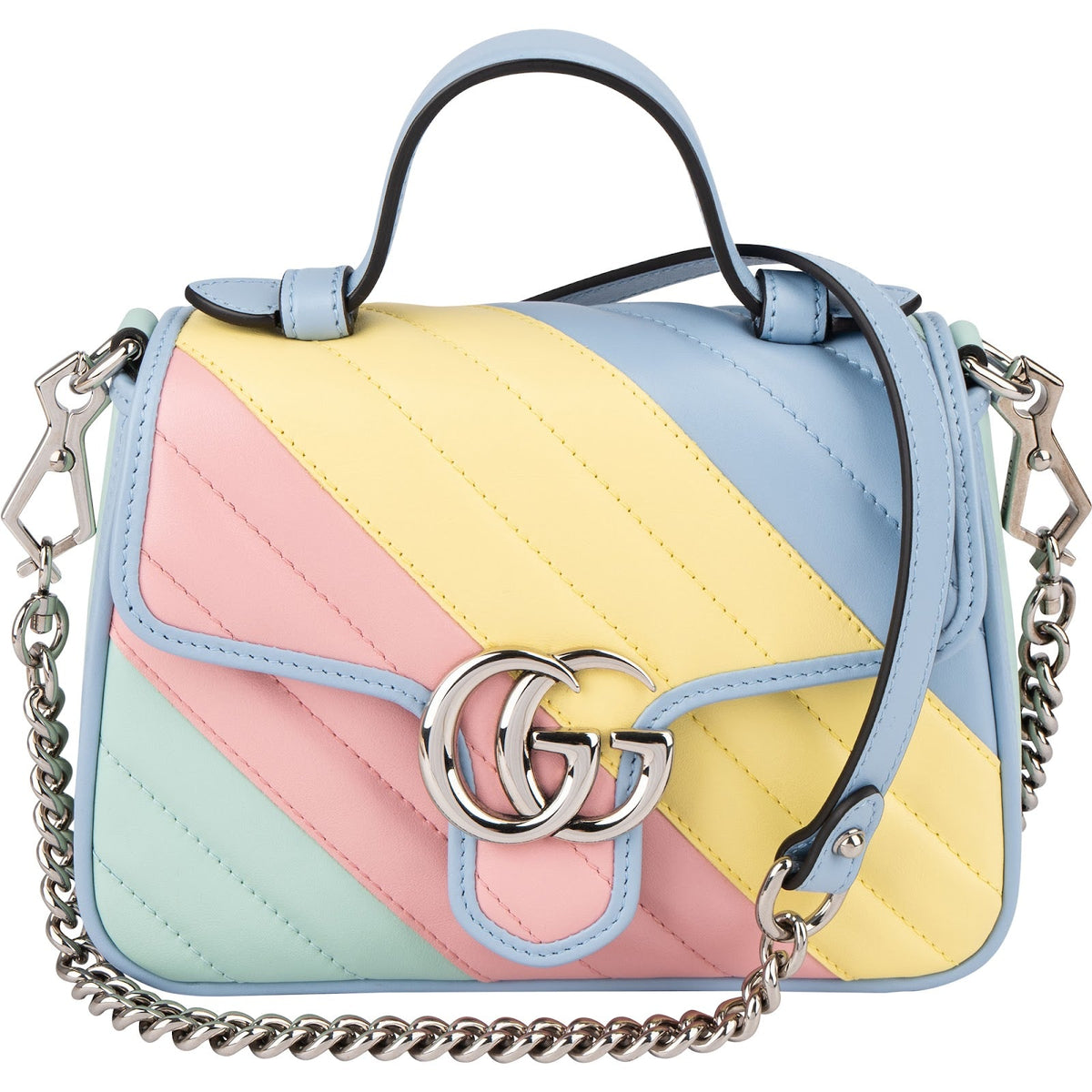 Gucci Multicolor Matelassé Leren GG Marmont Mini Handtas met Schouderriem