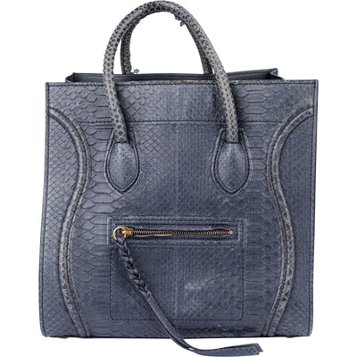 Celine Blue Python Leather Phantom Handbag