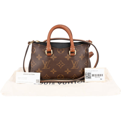 Sac à bandoulière Nano Pallas en toile Monogram et cuir noir Louis Vuitton