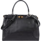 Fendi Black Leather Peekaboo Regular Handbag