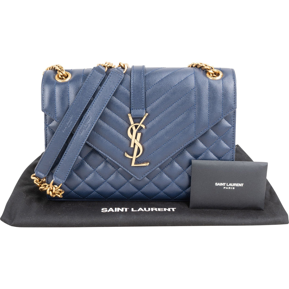 Saint Laurent Envelope medium crossbody tas van Grain de Poudre-leer