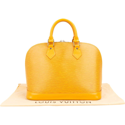 Louis Vuitton Yellow Epi Leather Alma PM Handbag