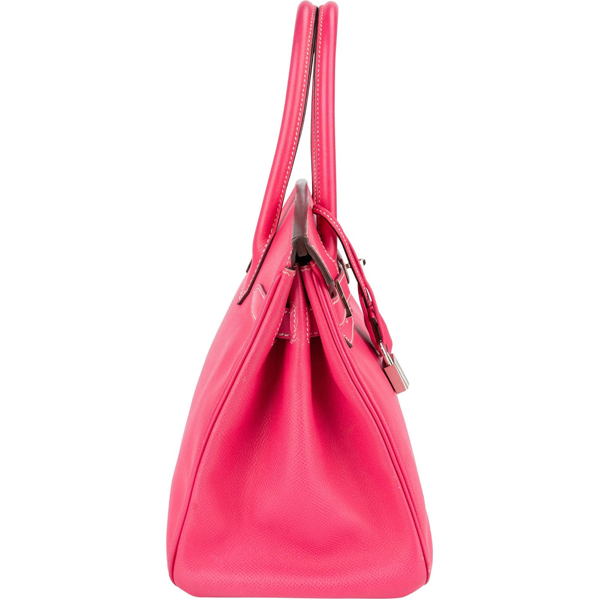 Sac à main Hermès Birkin 30 en cuir Epsom rose bonbon et bijouterie palladium