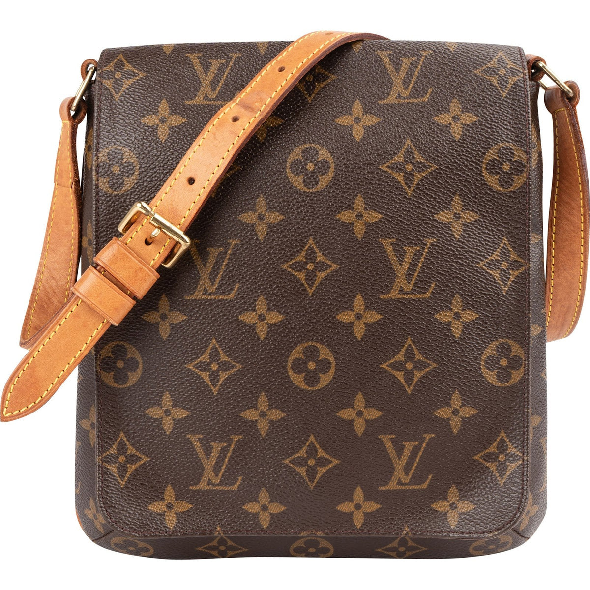 Louis Vuitton Monogram Canvas Musette Salsa PM aus Monogram Canvas und Vachetta-Leder – Vorderansicht