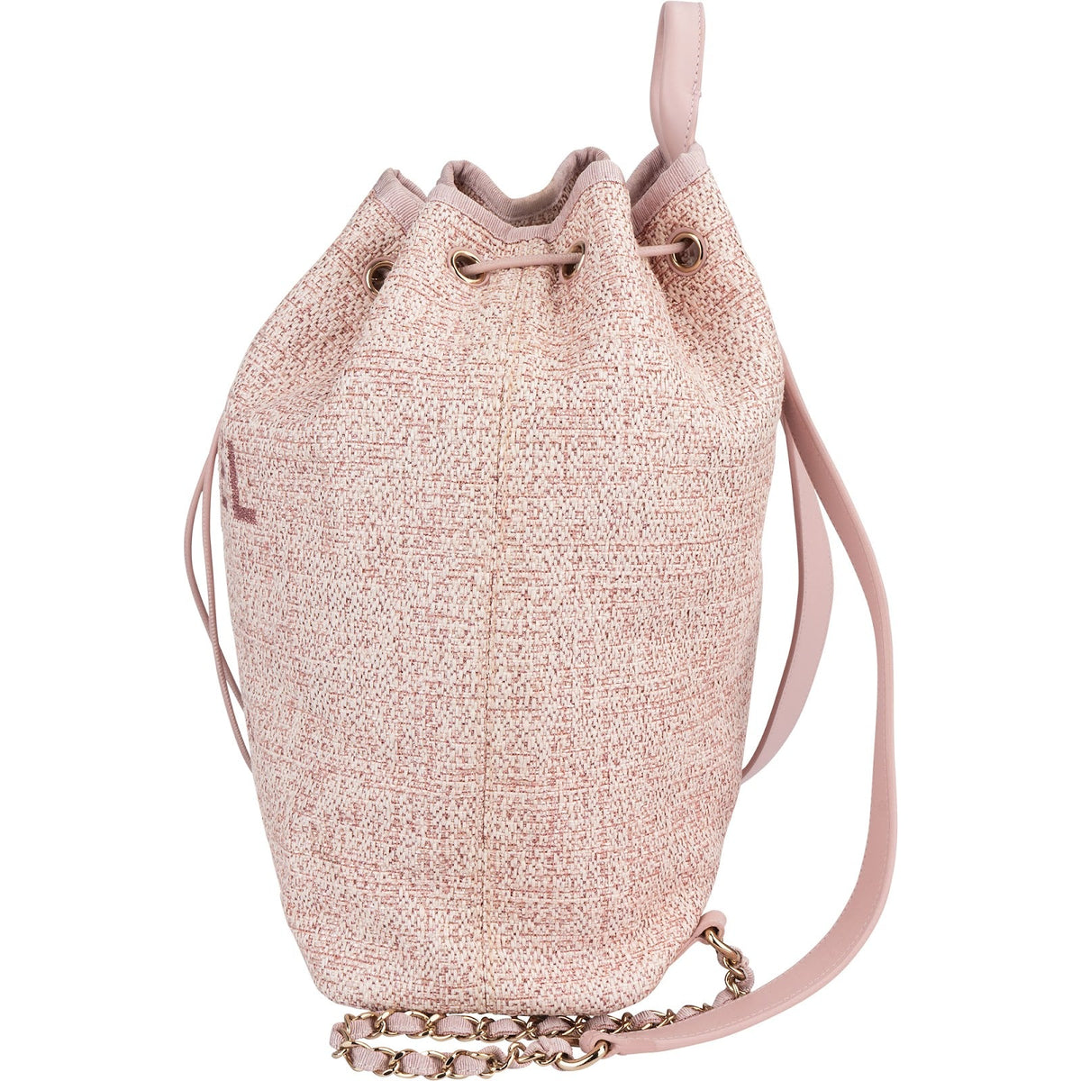 Zaino a sacco Chanel Deauville in tweed intrecciato