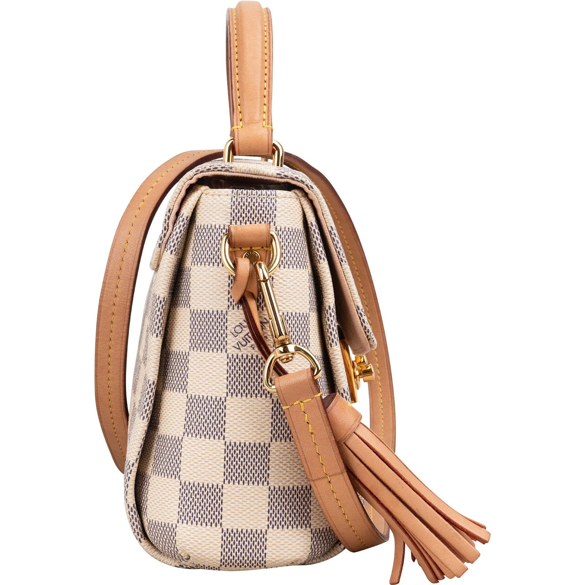 Borsa a mano Louis Vuitton modello Croisette in tela Monogram Damier Azur