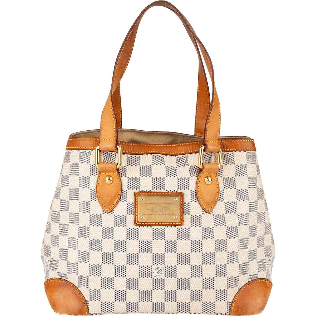 Louis Vuitton Hampstead PM aus Damier Azur Canvas – Vorderansicht