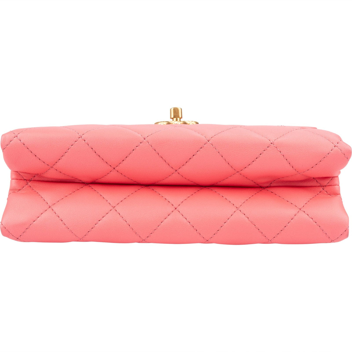 Chanel roze lederen gewatteerde lamsleren Top Handle Single Flap handtas