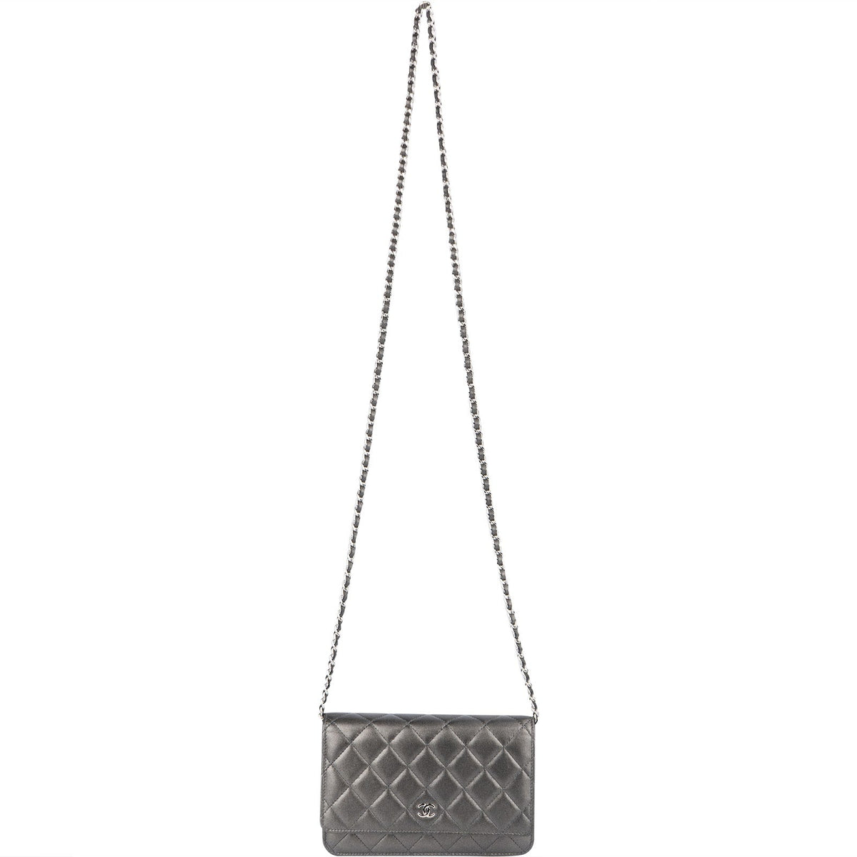 Chanel Metallic Lammleder Wallet on Chain Umhängetasche, Bild 10 von 14