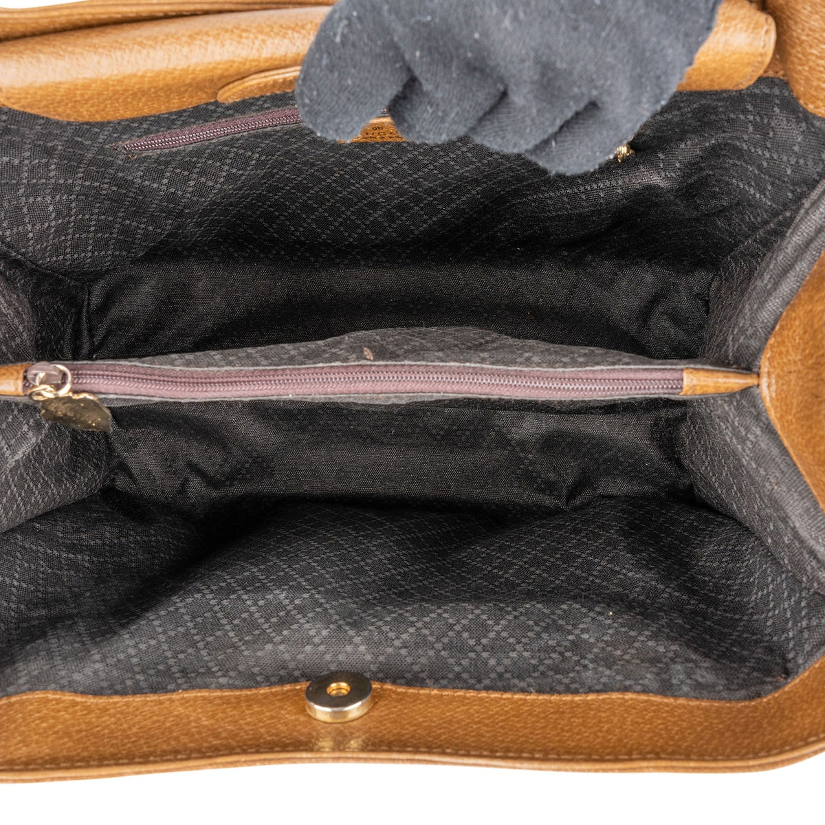 Borsa a mano Gucci in pelle marrone con manico in bambù