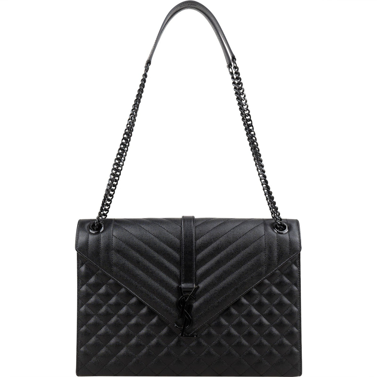 Borsa a tracolla Large Envelope in pelle Grain de Poudre matelassé di Yves Saint Laurent