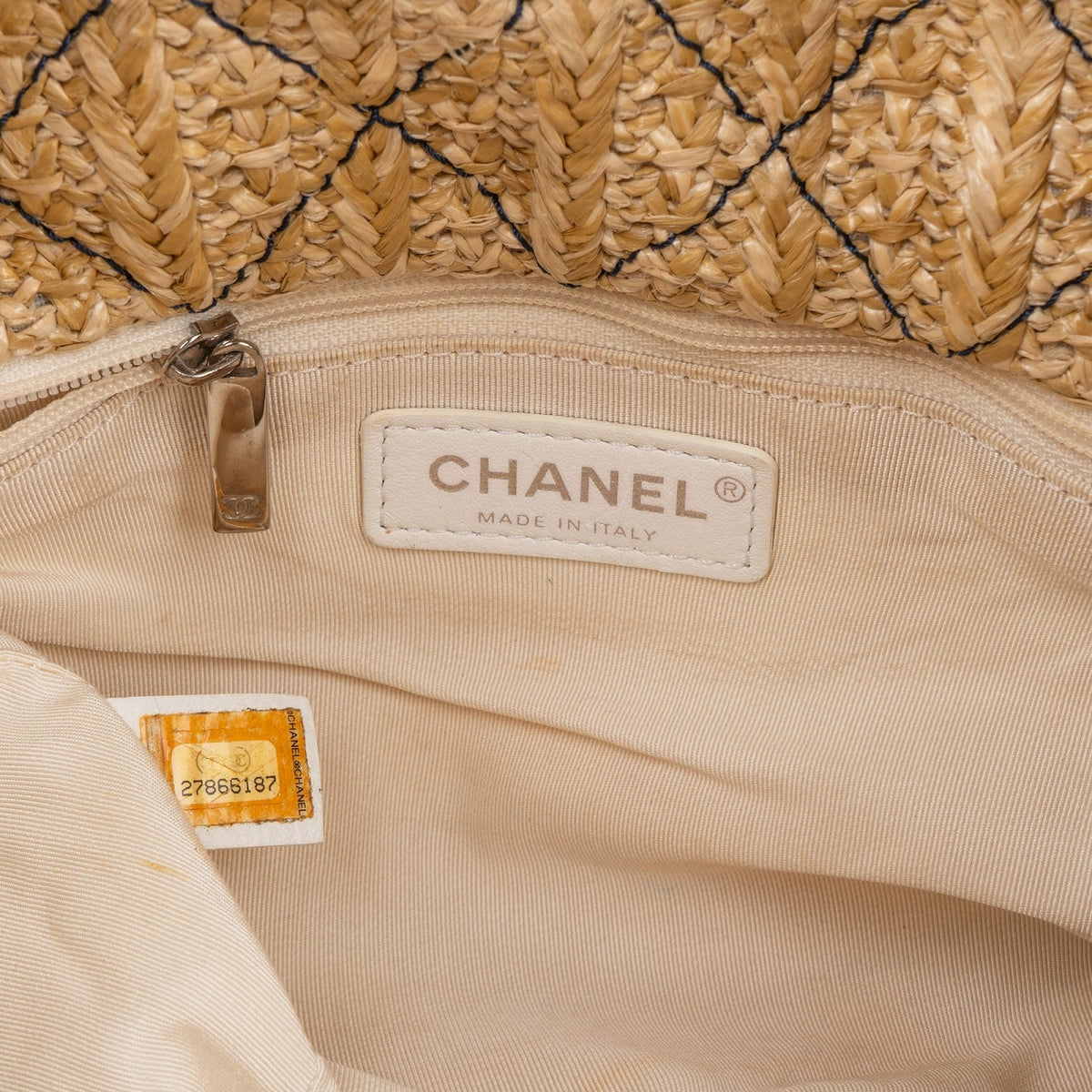 Bolso de hombro Chanel 31 Tote Shopper en PVC transparente, denim y rafia