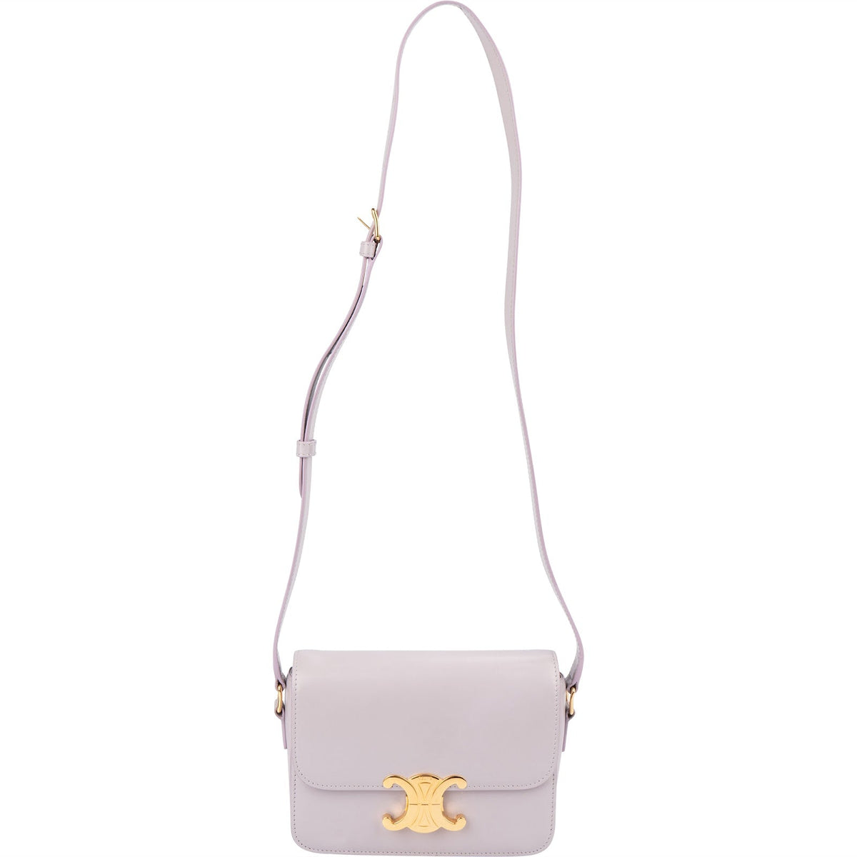 Celine Shiny Lilac Calfskin Teen Triomphe Crossbody Bag