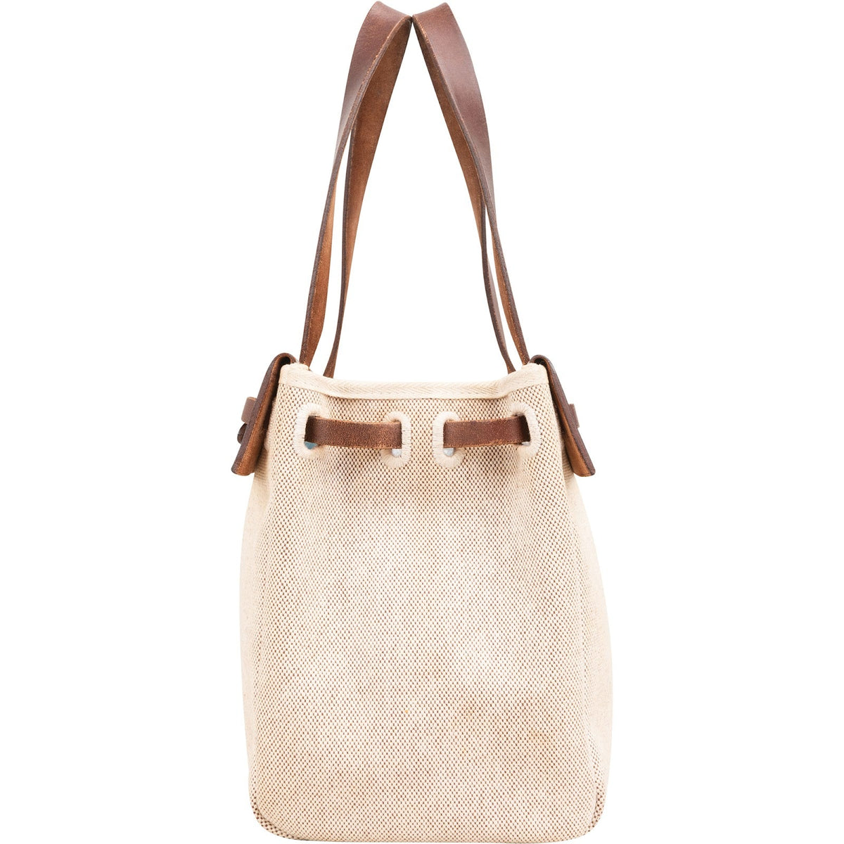 Borsa a spalla Hermès Cabas GM in tela e pelle