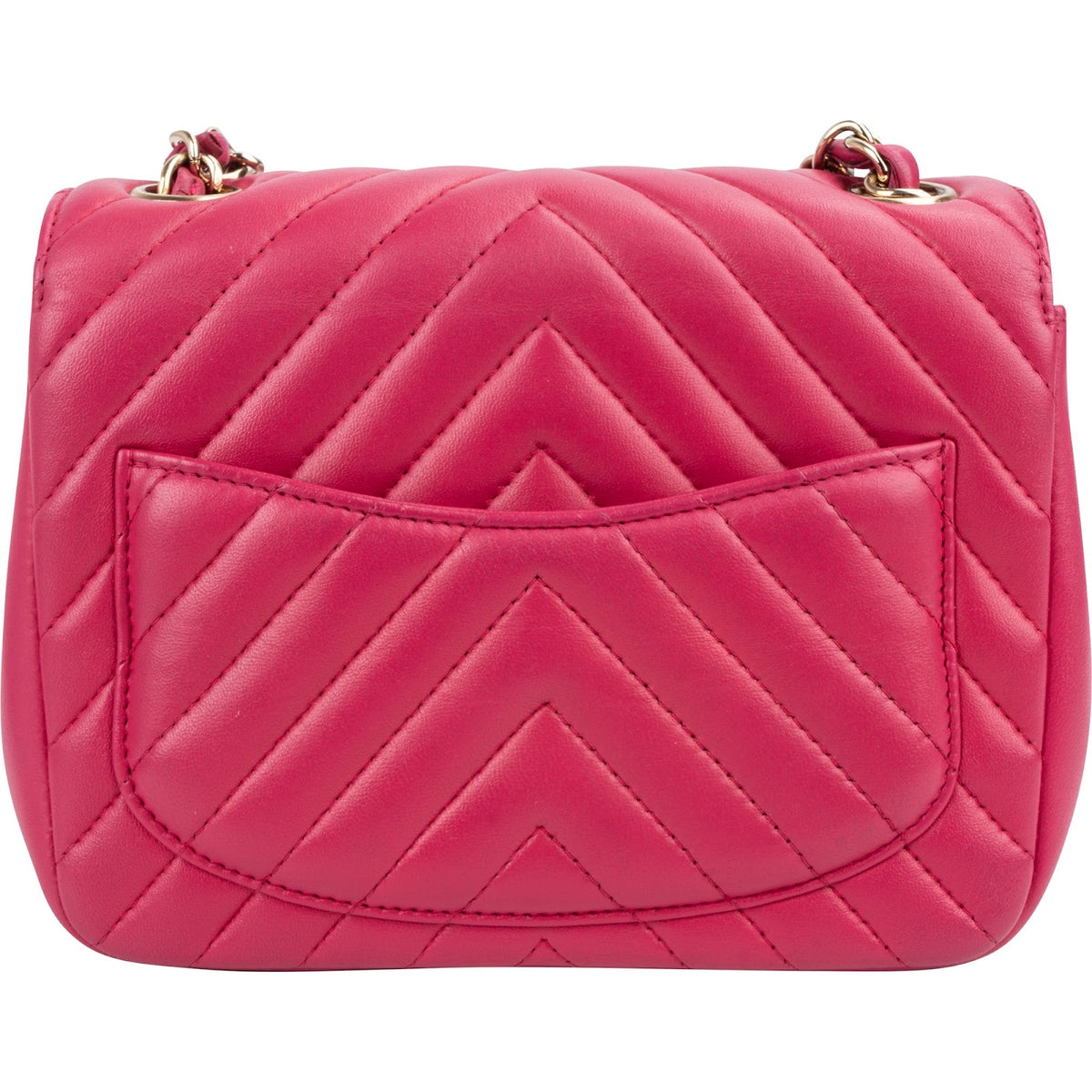 Borsa a tracolla Chanel Mini Flap rettangolare in pelle di agnello Chevron
