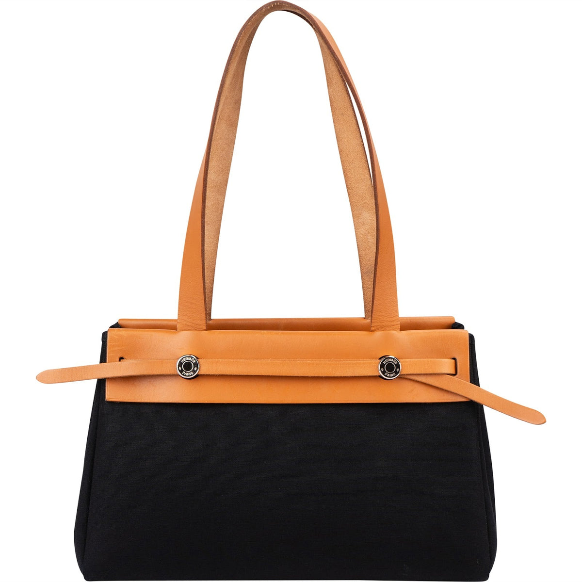 Hermès Canvas Cabas PM aus Canvas und Leder – Vorderansicht