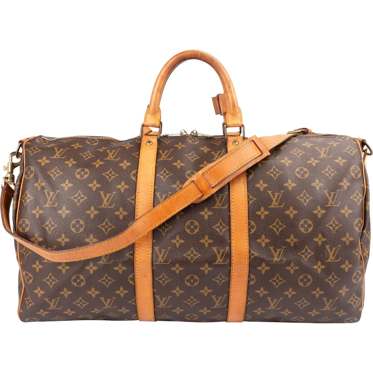 Borsa da viaggio Louis Vuitton Keepall 50 Bandoulière in tela Monogram