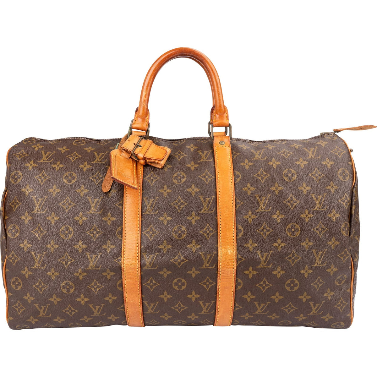 Louis Vuitton Monogram Canvas Keepall 50 aus Monogram Canvas und Vachetta-Leder – Vorderansicht