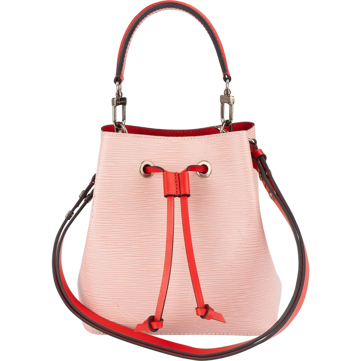 Borsa a tracolla Louis Vuitton NéoNoé BB in pelle Epi bicolore rosa