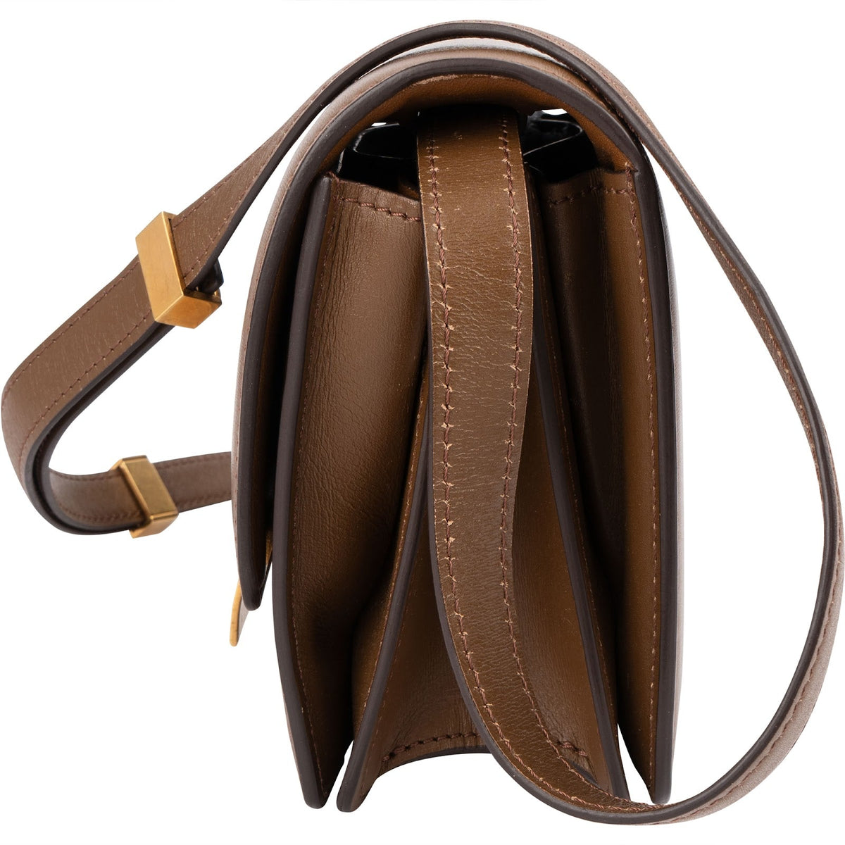 Celine Brown Calfskin Small Classic Box Crossbody Bag
