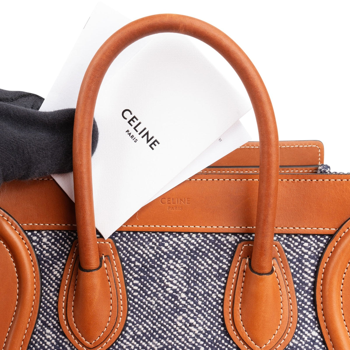 Bolso Nano Luggage de algodón y piel de Celine