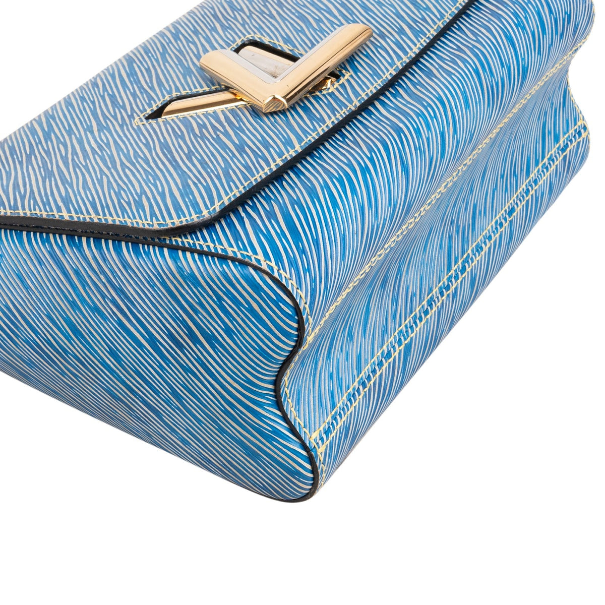 Borsa a tracolla Twist Louis Vuitton in pelle Epi bicolore blu