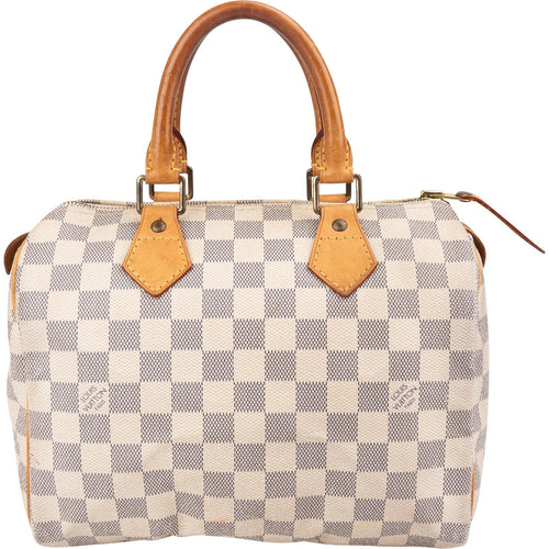 Borsa a mano Louis Vuitton Speedy 25 in tela Damier Azur