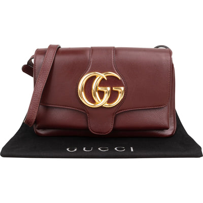 Gucci Bordeaux lederen GG Arli Small crossbody tas