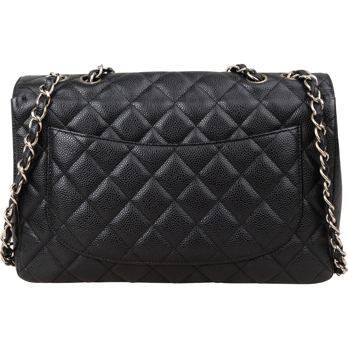 Borsa a tracolla Chanel Jumbo Single Flap in pelle caviale trapuntata