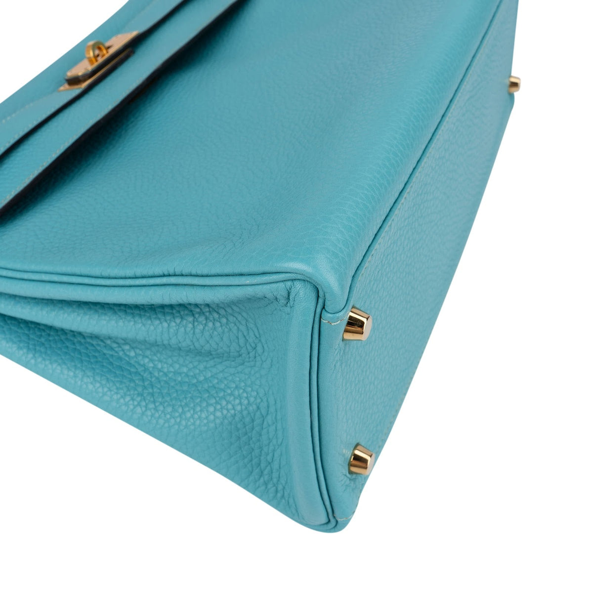 Hermès Taurillon Clemence lederen Gold Kelly 32 handtas blauw Saint-Cyr