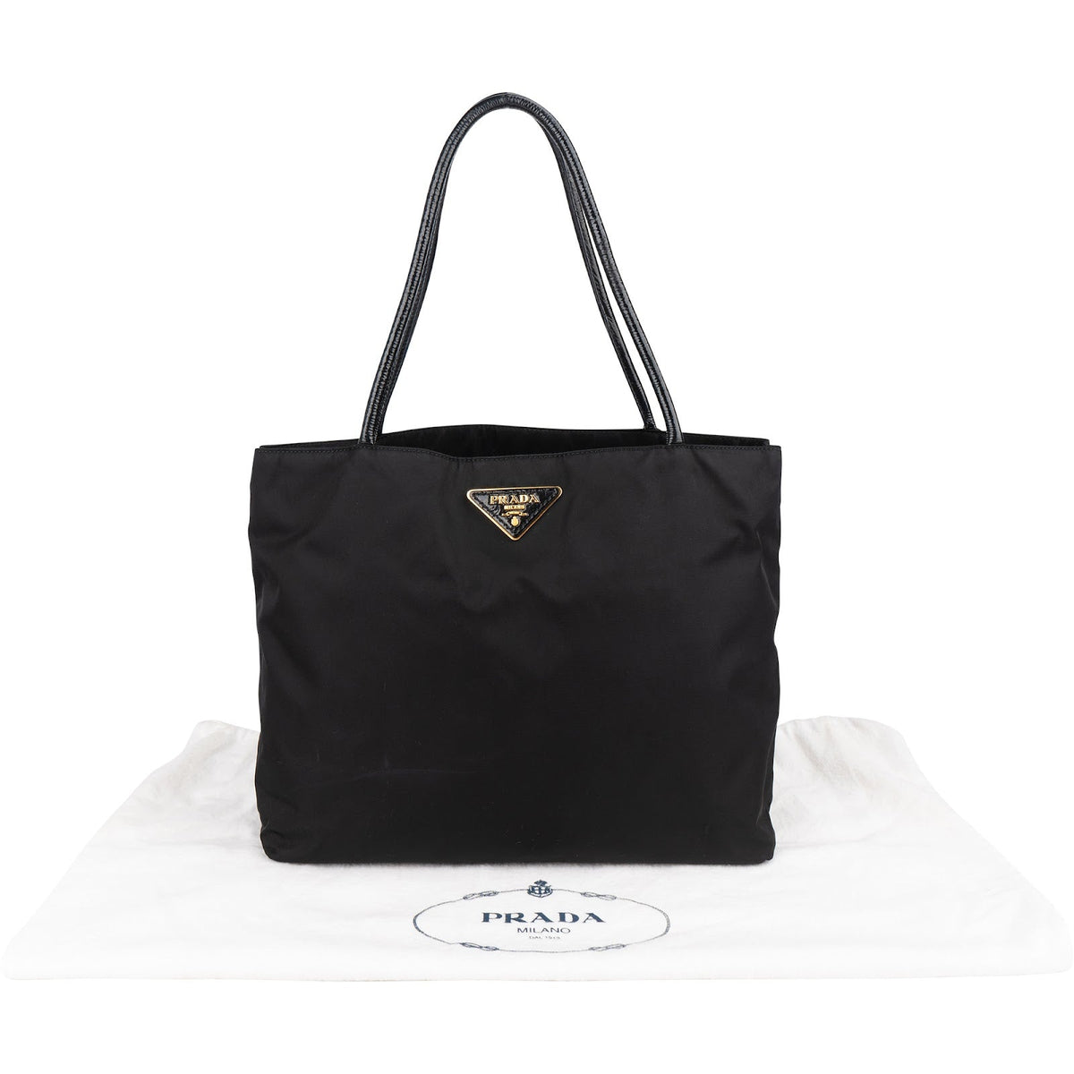 Sac cabas et porté épaule Prada en nylon Tessuto et cuir verni