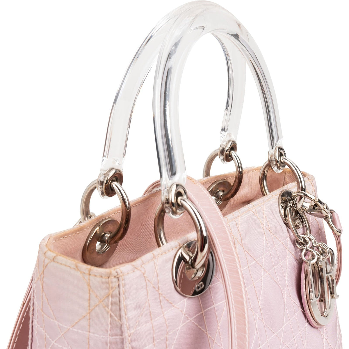Sac à main Lady Dior transparent en nylon Cannage Christian Dior