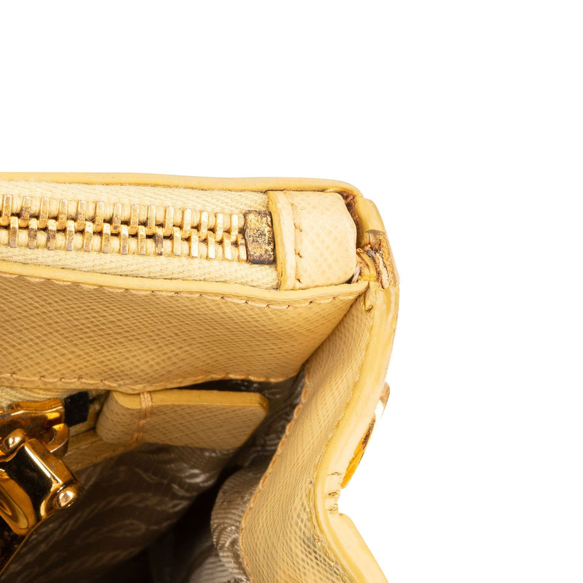 Prada Gelb Saffiano Leder Small Galleria Handtasche, Bild 15 von 15