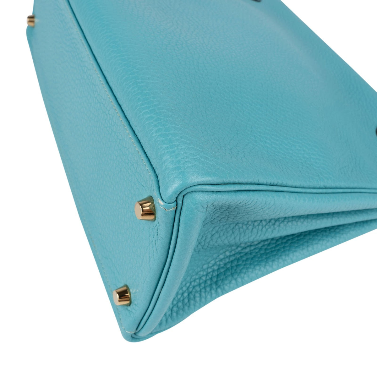 Hermès Taurillon Clemence lederen Gold Kelly 32 handtas blauw Saint-Cyr