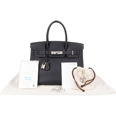 Hermès Dark Navy Bleu Togo Leather Palladium Birkin 30 Handbag