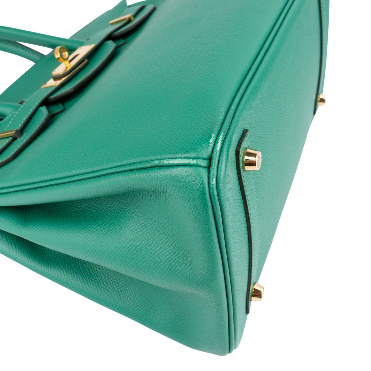 Borsa Birkin 30 Hermès in pelle Epsom color Vert Vertigo con hardware oro