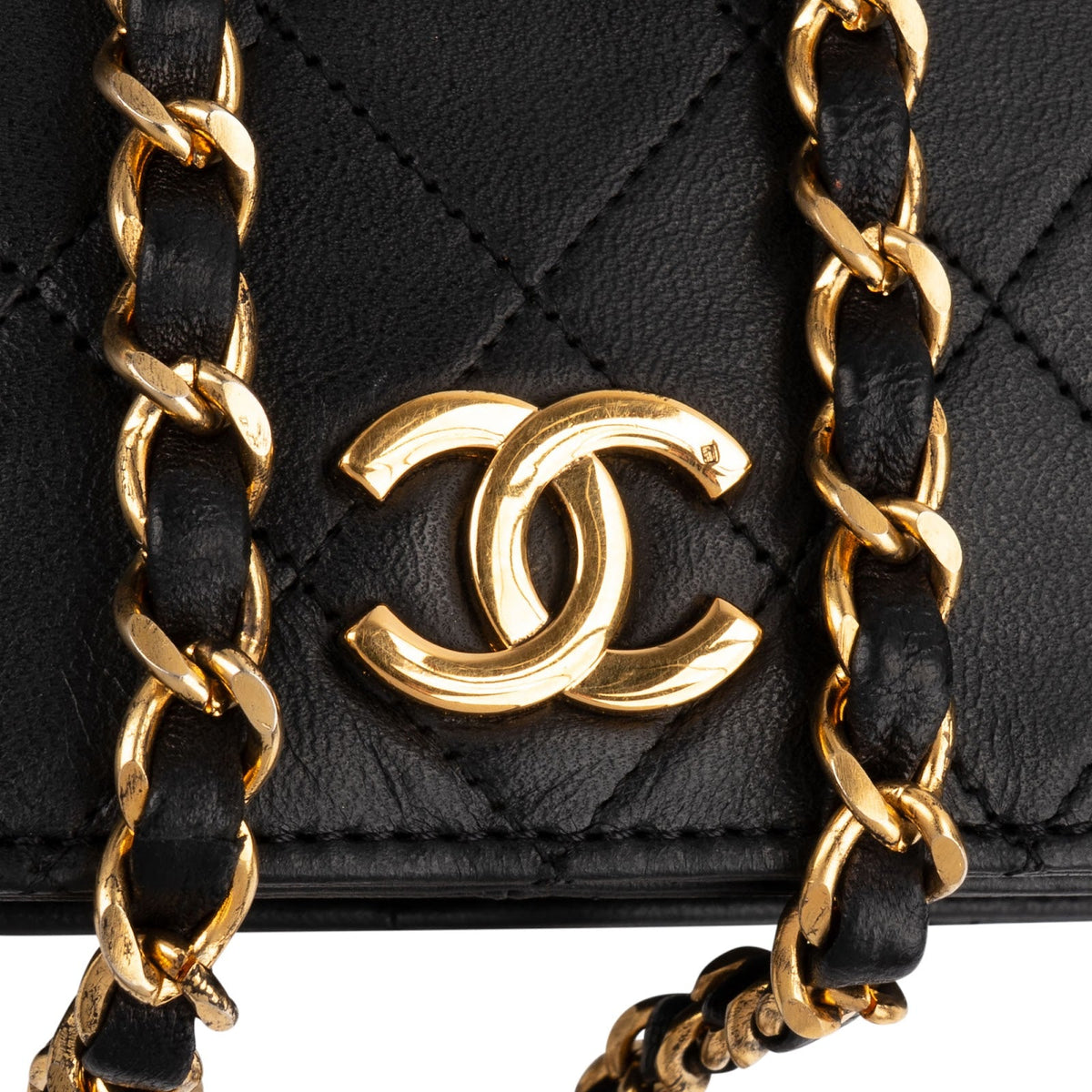 Chanel gewatteerde lamsleren 24K gouden Single Flap crossbody tas