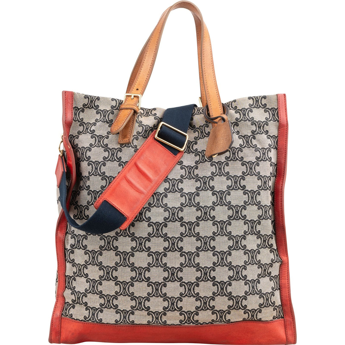 Celine Macadam Canvas Bicolor Tote aus Canvas und Leder – Vorderansicht