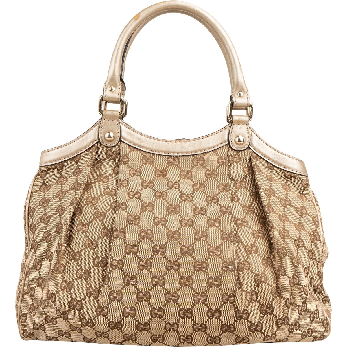 Gucci GG Canvas Metallic Leder Sukey Handtasche, Bild 4 von 10