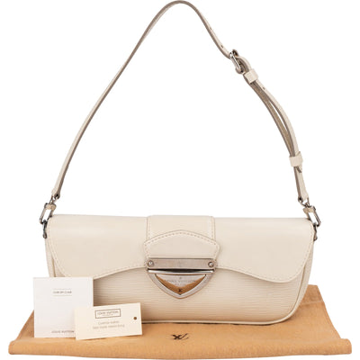 Bolso de hombro Louis Vuitton Montaigne de piel Epi blanca
