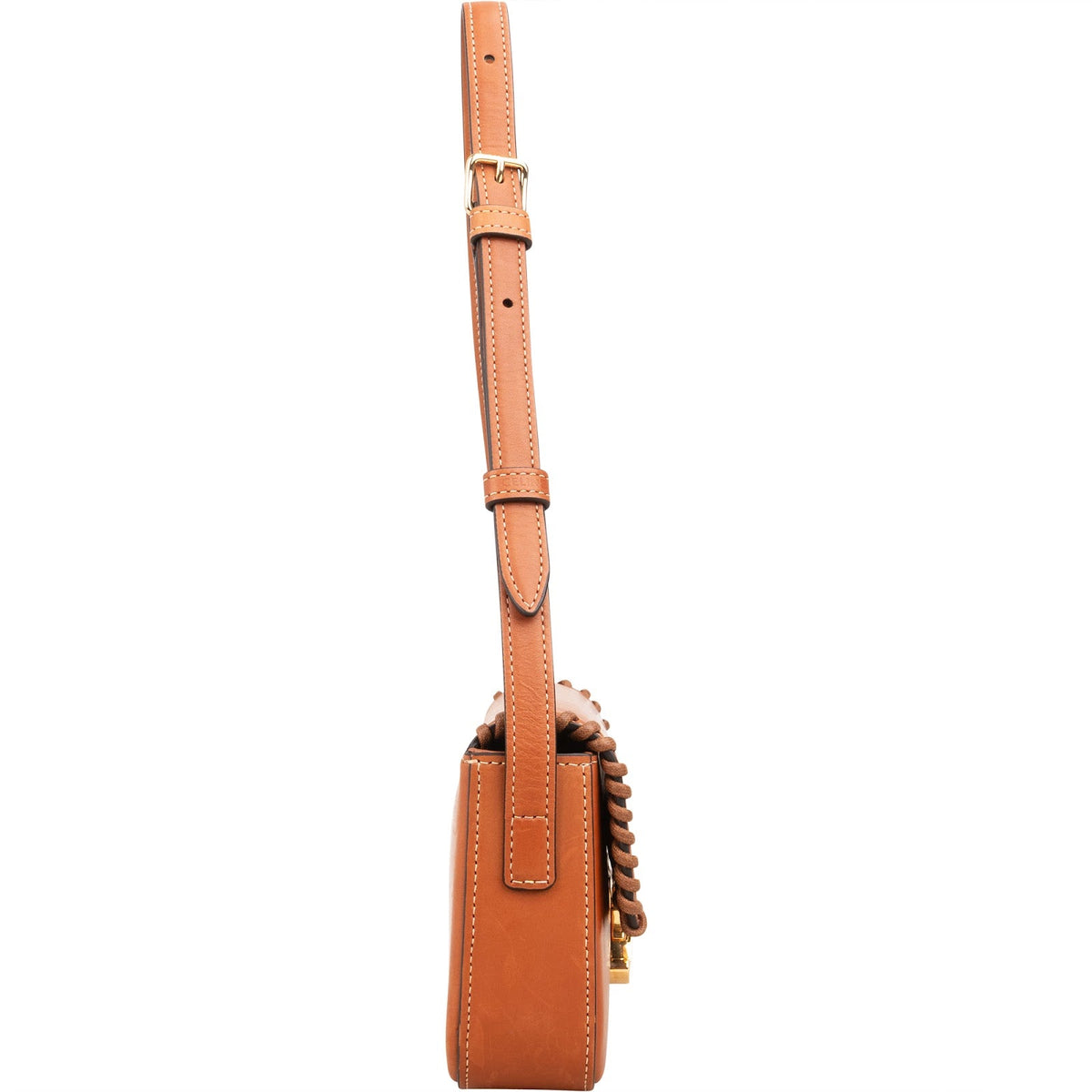 Sac à bandoulière Celine Triomphe Claude Blanket Stitch en cuir de veau marron