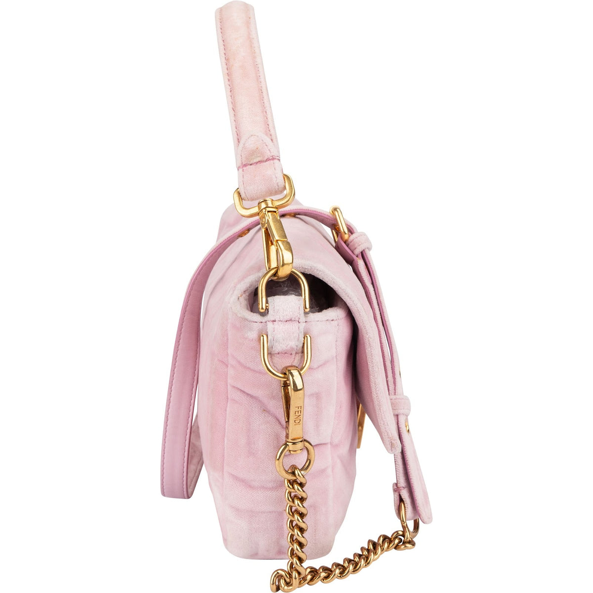 Fendi FF Embossed Wildleder Baguette Umhängetasche, Bild 4 von 12