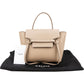 Bolso de mano Nano Celine en piel granulada color beige