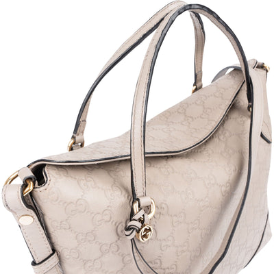 Gucci Grey Microguccissima Leather Bree Top Handle Handbag