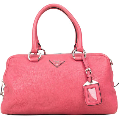 Prada Grained Leather Bauletto Handbag