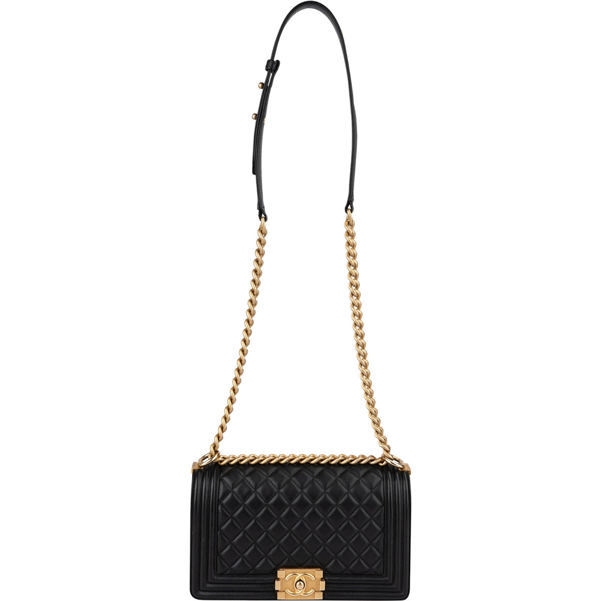 Sac bandoulière Boy de Chanel moyen modèle en cuir d'agneau matelassé