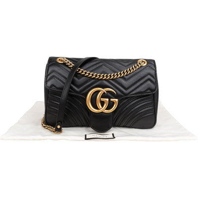 Gucci Matelassé Leather GG Large Marmont Shoulder Crossbody Bag